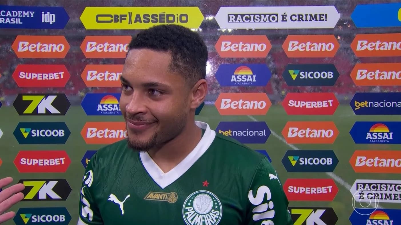 Vitor Roque desencanta e exalta 1° gol pelo Palmeiras