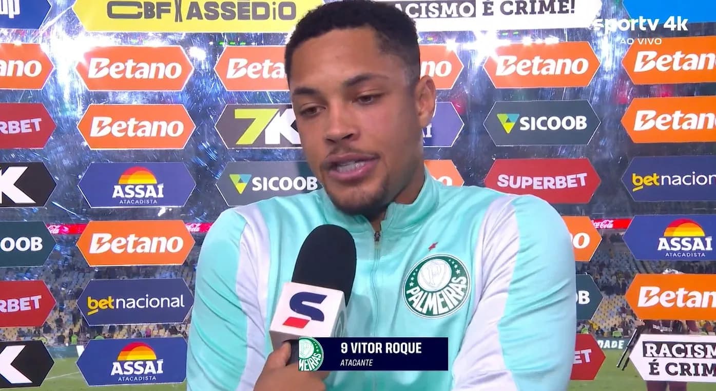 Vitor Roque celebra vitória sobre o Botafogo e projeta evolução da dupla com Flaco López