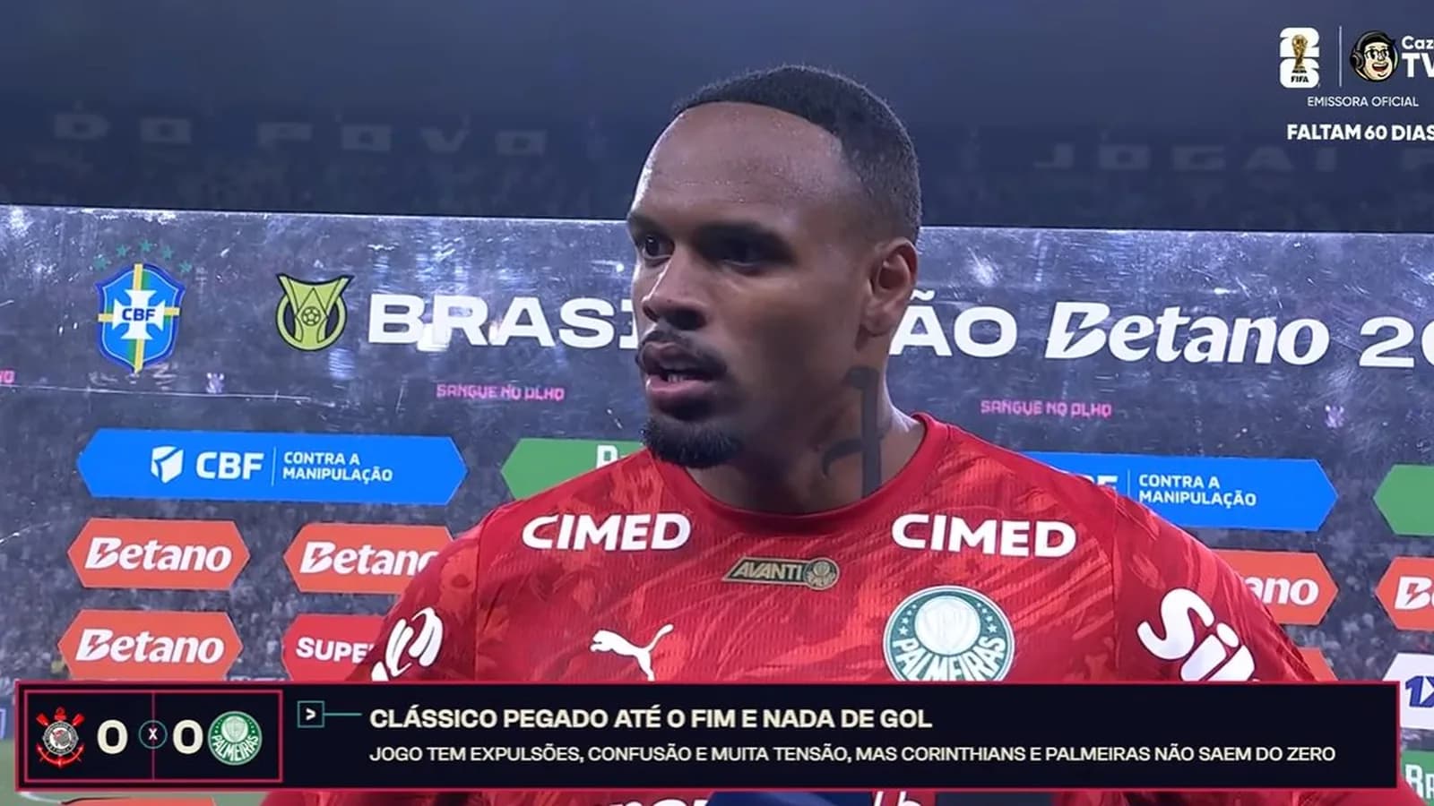 Palmeiras: Carlos Miguel valoriza defesa e destaca entrega após empate no Derby