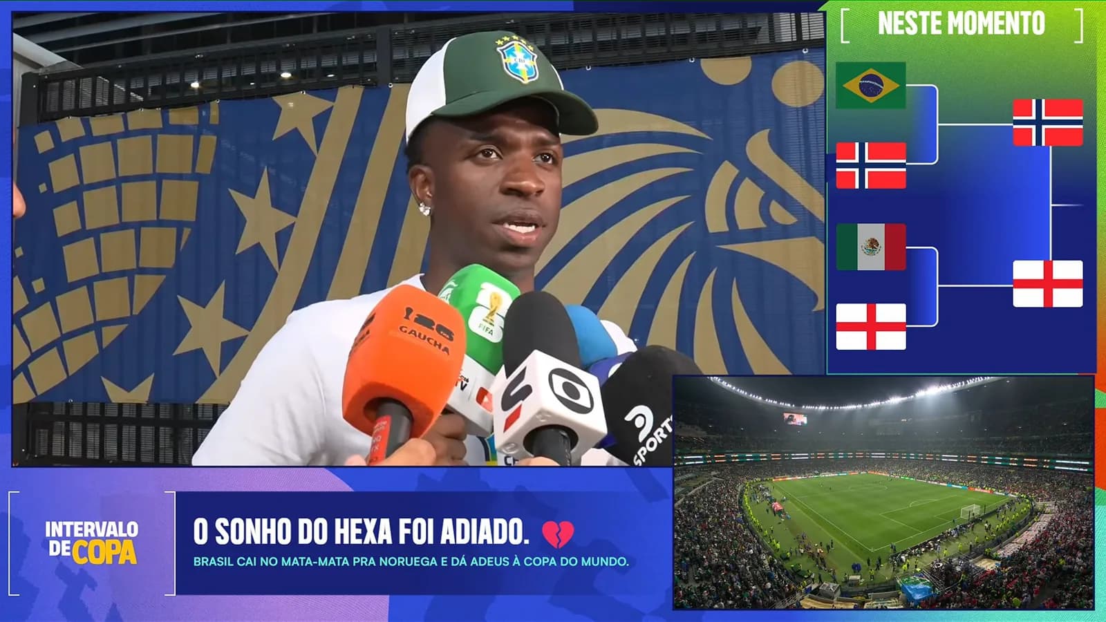 Brasil: Vini Jr revela decisão de Ancelotti sobre pênalti contra a Noruega