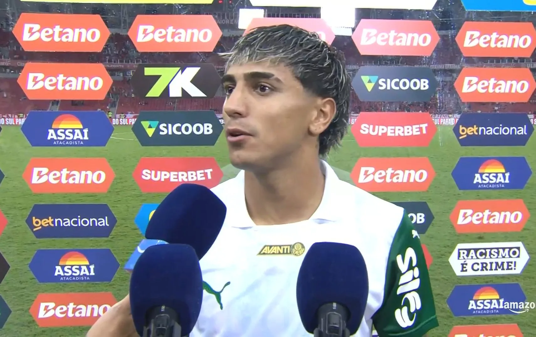 Facundo Torres pede a palavra após vitória do Palmeiras contra o Inter Facundo Torres