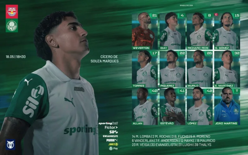 Palmeiras está escalado com mudanças contra o Red Bull Bragantino
