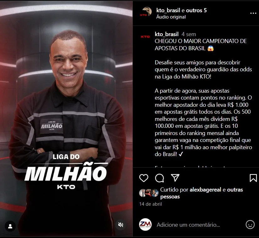 Apostas no Brasileirão são destaque em torneio milionário da KTO