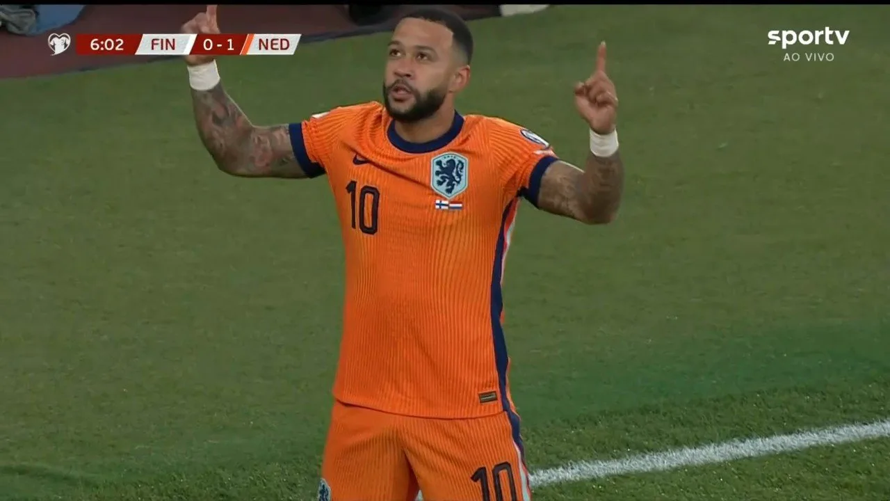 Finlândia x Holanda: atacante do Corinthians, Memphis Depay abre o placar; veja o gol*