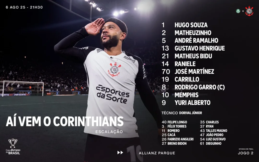 Corinthians está escalado 