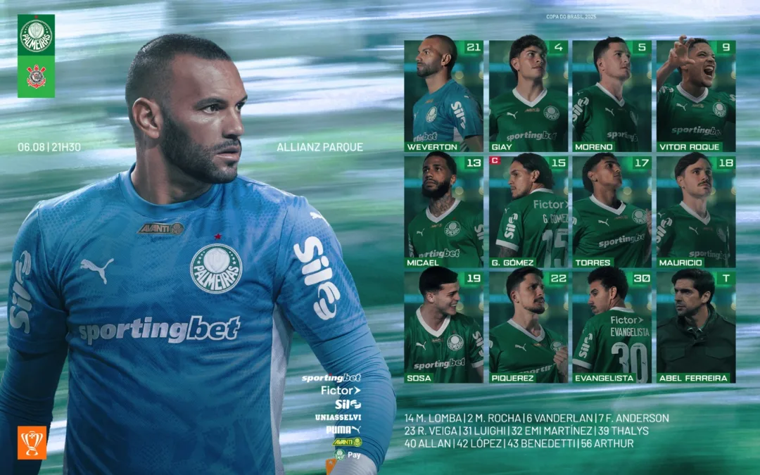 Palmeiras escalado conta o Corinthians 